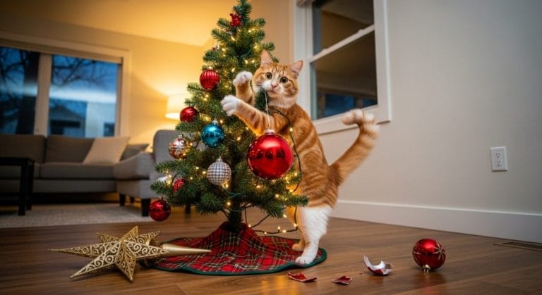 How to Have a Christmas Tree When Your Cat Is a Chaos Agent